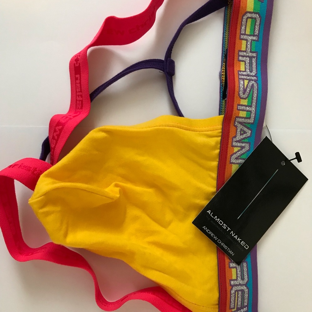 Andrew Christian PRIDE Y-Back Jock Thong-L-Yellow